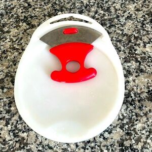 Cheese Serving Tray Set - White Cutting Board & Stainless Steel Knife